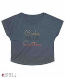 Corks are for Quitters - Women's Tri-Blend Loose Fit - XL / Tri-Blend Vintage Navy - Grape and Whiskey