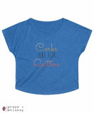 Corks are for Quitters - Women's Tri-Blend Loose Fit - XL / Tri-Blend Vintage Royal - Grape and Whiskey
