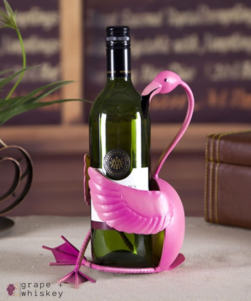 Flamingo Wine Bottle Holder -  - Grape and Whiskey