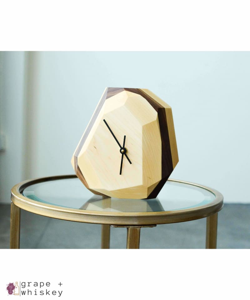 Geometric Wall & Table Clock - Maple - Default Title - Grape and Whiskey