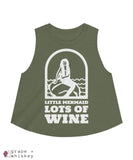 Little Mermaid Lots of Wine Women's Crop top - 2XL / Heather Olive - Grape and Whiskey