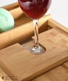 Luxury Expandable Bamboo Wine Bathtub Caddy -  - Grape and Whiskey