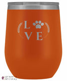 &quot;Puppy Love&quot; 12oz Stemless Wine Tumbler with Lid - Orange - Grape and Whiskey