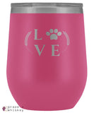 &quot;Puppy Love&quot; 12oz Stemless Wine Tumbler with Lid - Pink - Grape and Whiskey