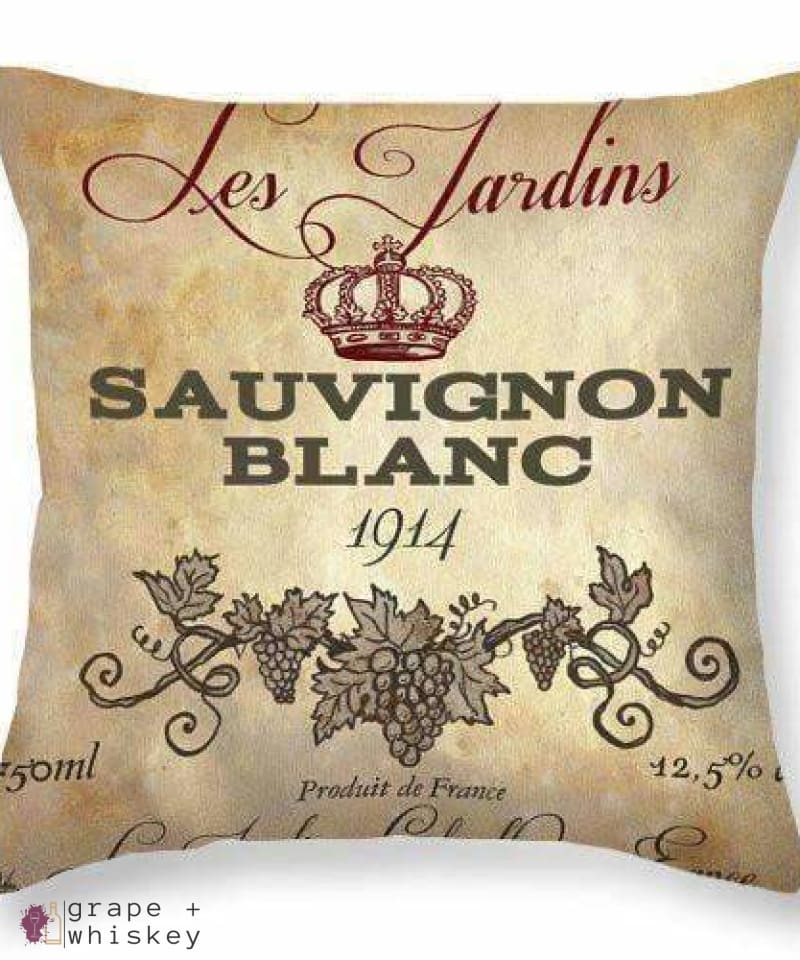 Sauvignon Blanc Throw Pillow - 26" x 26" / No - Grape and Whiskey