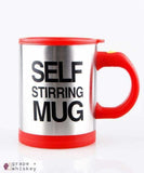 Self Stirring Coffee Mug - Red - Grape and Whiskey