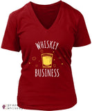 &quot;Whiskey Business&quot; Women's V-Neck - District Womens V-Neck / Red / 4XL - Grape and Whiskey