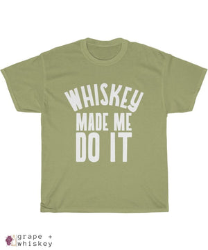 &quot;Whiskey Made Me Do It&quot; Heavy Cotton Tee - Kiwi / 5XL - Grape and Whiskey
