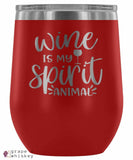 &quot;Wine is my Spirit Animal&quot; 12oz Stemless Wine Tumbler with Lid - Red - Grape and Whiskey