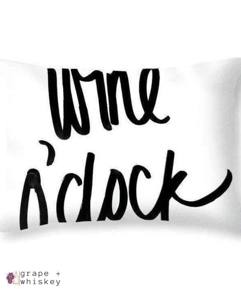 Wine O'clock Throw Pillow - 20" x 14" / No - Grape and Whiskey