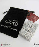 100% Natural Whiskey Stones - 6pc light gray - Grape and Whiskey