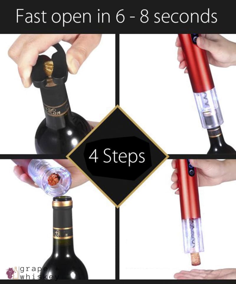 Automatic Aluminum Wine Opener -  - Grape and Whiskey