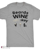 Beards WINE Whiskey Triblend Men's Short Sleeve Tee - Next Level Mens Triblend / Premium Heather / 3XL - Grape and Whiskey