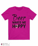 Beer Makes Me Hoppy Short Sleeve Tee - Berry / 3XL - Grape and Whiskey