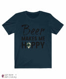 Beer Makes Me Hoppy Short Sleeve Tee - Navy / 3XL - Grape and Whiskey