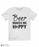 Beer Makes Me Hoppy Short Sleeve Tee - White / 3XL - Grape and Whiskey