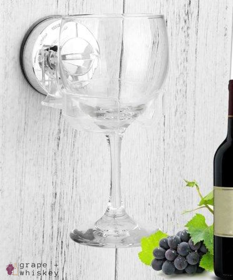 Beer &amp; Wine Glass Bath Tub Holder - Clear / 8 - Grape and Whiskey