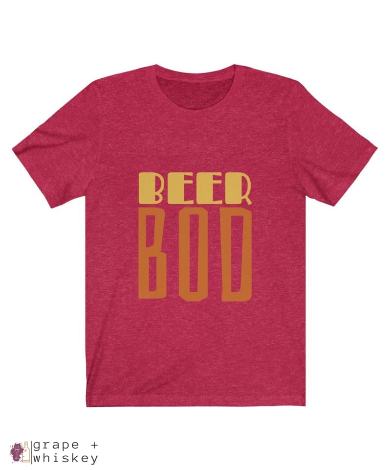 BeerBod Men's Short Sleeve T-shirt - Heather Red / 2XL - Grape and Whiskey