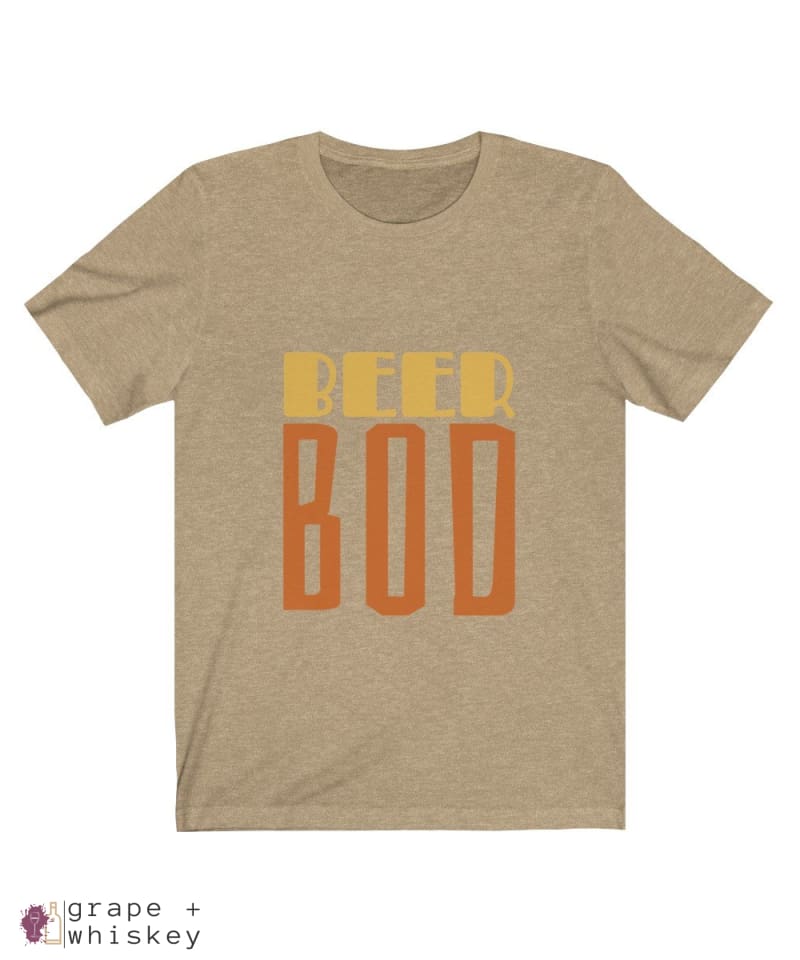 BeerBod Men's Short Sleeve T-shirt - Heather Tan / 2XL - Grape and Whiskey