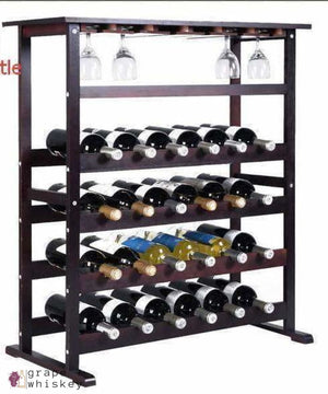 Burgundy Wine Rack for 24 Bottles -  - Grape and Whiskey
