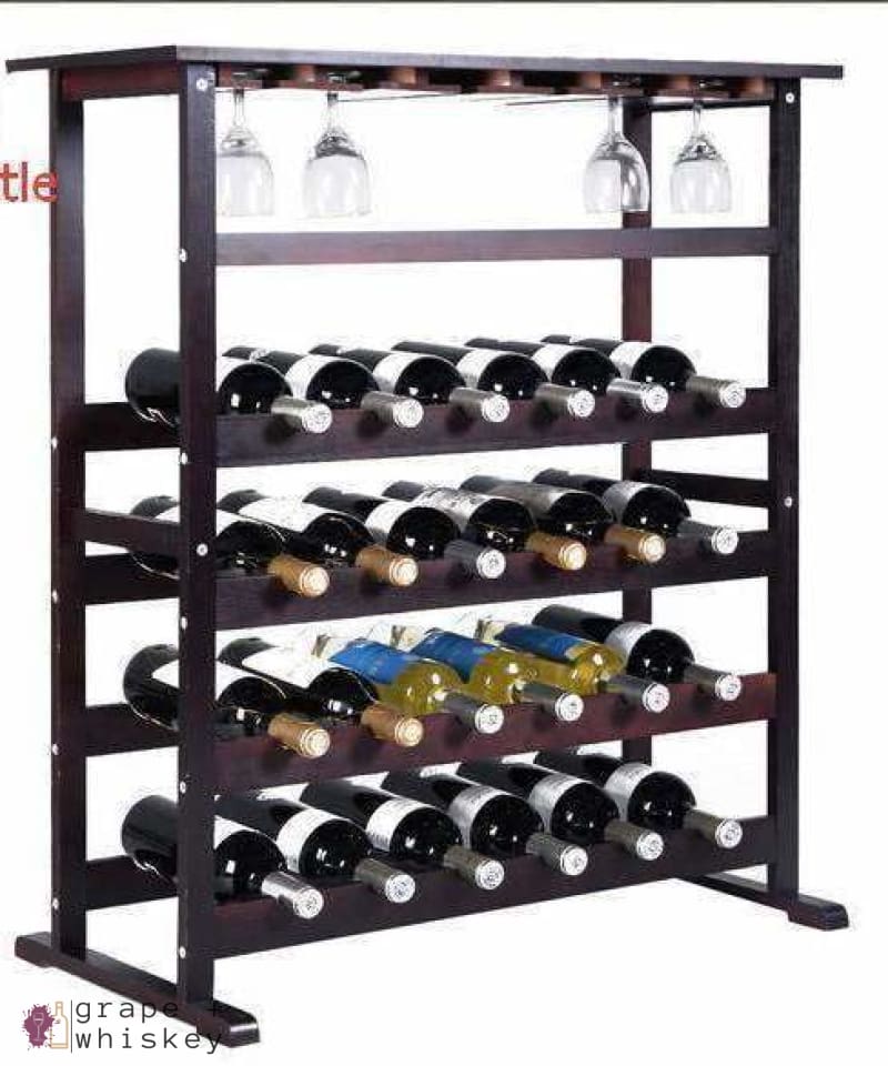 Burgundy Wine Rack for 24 Bottles -  - Grape and Whiskey