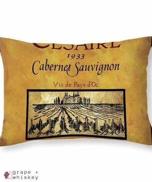 Cabernet Sauvignon Throw Pillow - 20&quot; x 14&quot; / No - Grape and Whiskey