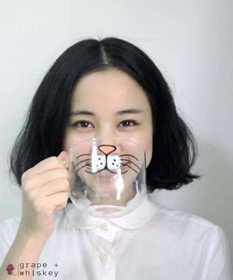 Cat Mustache Mug -  - Grape and Whiskey