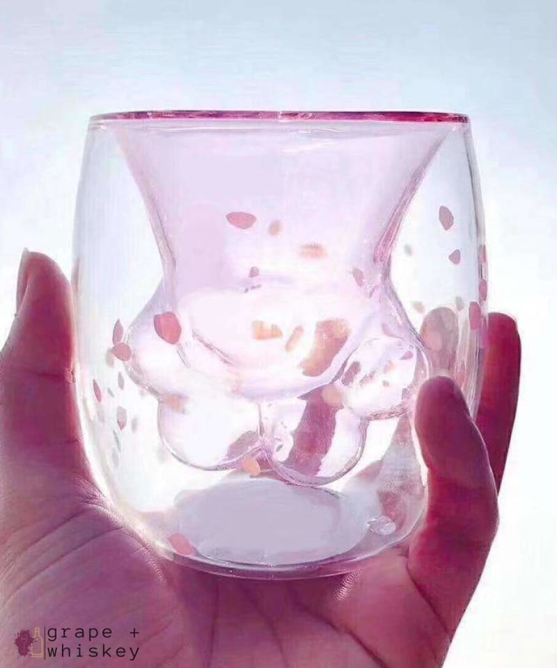 Cat Paw Whiskey and Wine Glass - Pink - Grape and Whiskey