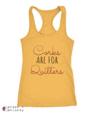 Corks are for Quitters - Racerback Tank - Next Level Racerback Tank / Banana Cream / 2XL - Grape and Whiskey