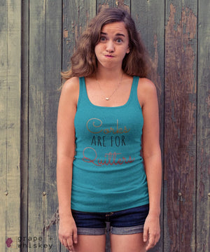 Corks are for Quitters - Racerback Tank - Next Level Racerback Tank / Turquoise / 2XL - Grape and Whiskey
