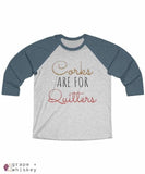 Corks are for Quitters - Tri-Blend Tee - 2XL / Indigo / Heather White - Grape and Whiskey