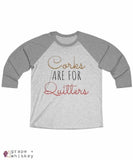 Corks are for Quitters - Tri-Blend Tee - 2XL / Premium Heather / Heather White - Grape and Whiskey