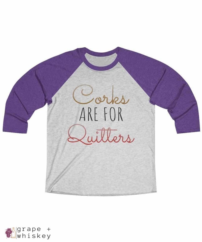 Corks are for Quitters - Tri-Blend Tee - 2XL / Purple Rush / Heather White - Grape and Whiskey