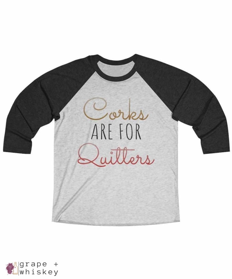 Corks are for Quitters - Tri-Blend Tee - 2XL / Vintage Black / Heather White - Grape and Whiskey