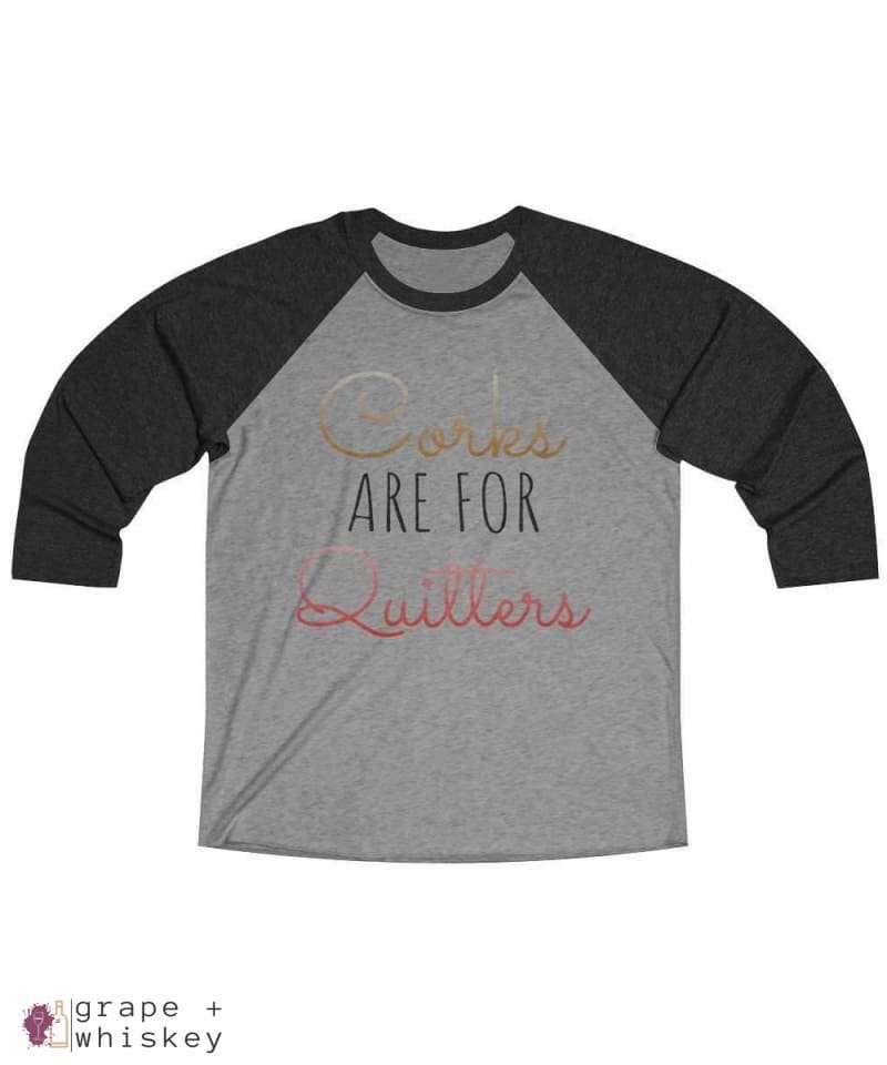 Corks are for Quitters - Tri-Blend Tee - 2XL / Vintage Black / Premium Heather - Grape and Whiskey