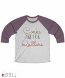 Corks are for Quitters - Tri-Blend Tee - 2XL / Vintage Purple / Heather White - Grape and Whiskey