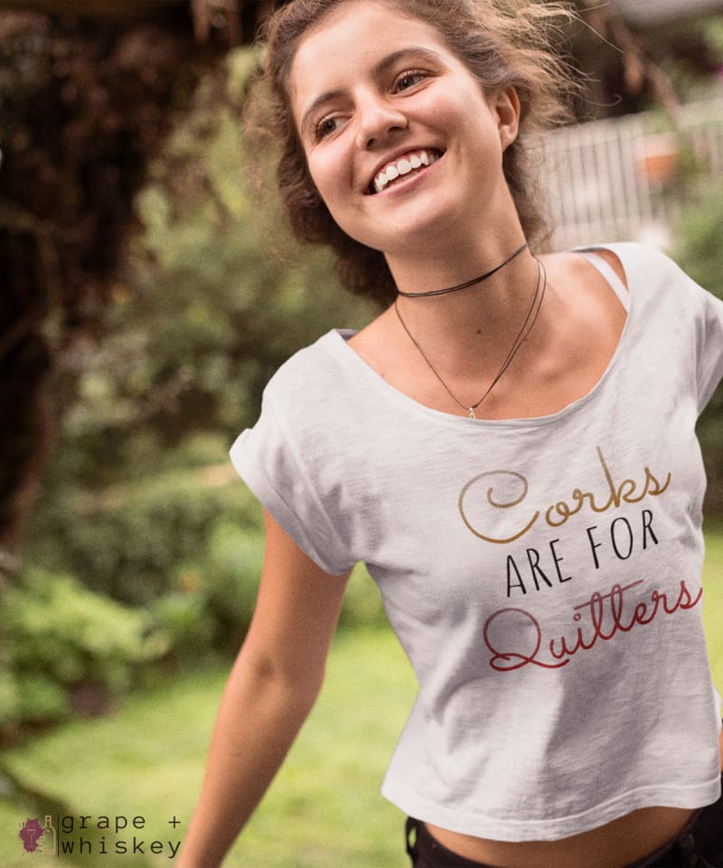 Corks are for Quitters - Women's Tri-Blend Loose Fit -  - Grape and Whiskey