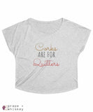 Corks are for Quitters - Women's Tri-Blend Loose Fit - XL / Tri-Blend Heather White - Grape and Whiskey