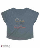 Corks are for Quitters - Women's Tri-Blend Loose Fit - XL / Tri-Blend Indigo - Grape and Whiskey