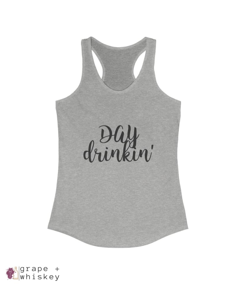 Day Drinkin' Women's Fitted Racerback Tank - Heather Grey / 2XL - Grape and Whiskey