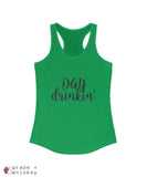 Day Drinkin' Women's Fitted Racerback Tank - Solid Kelly Green / 2XL - Grape and Whiskey