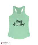 Day Drinkin' Women's Fitted Racerback Tank - Solid Mint / 2XL - Grape and Whiskey