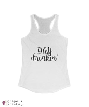Day Drinkin' Women's Fitted Racerback Tank - Solid White / 2XL - Grape and Whiskey
