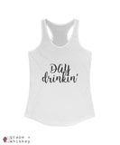 Day Drinkin' Women's Fitted Racerback Tank - Solid White / 2XL - Grape and Whiskey