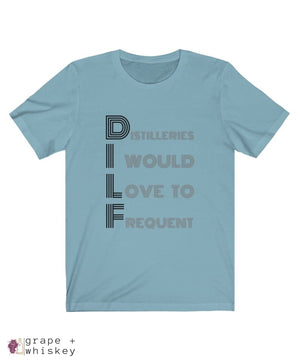 DILF Short Sleeve T-shirt - Baby Blue / 2XL - Grape and Whiskey