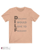 DILF Short Sleeve T-shirt - Heather Peach / 2XL - Grape and Whiskey