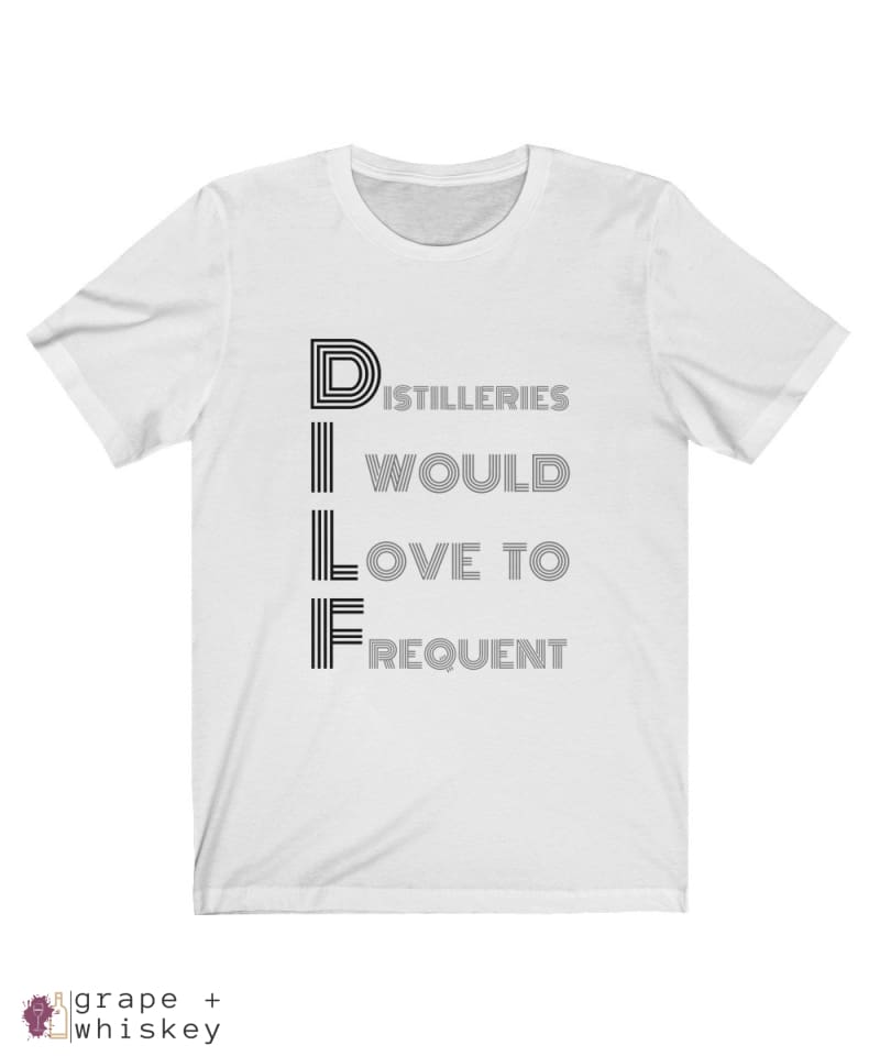 DILF Short Sleeve T-shirt - Solid White Blend / 2XL - Grape and Whiskey