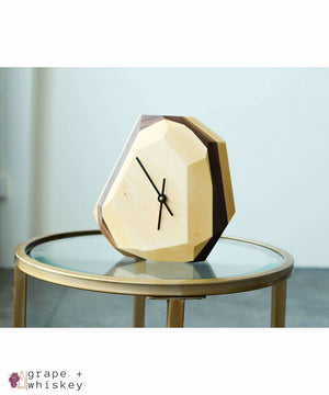 Geometric Wall &amp; Table Clock - Maple - Default Title - Grape and Whiskey