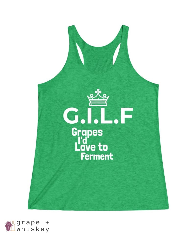 GILF Women's Tri-Blend Racerback Tank - Tri-Blend Envy / 2XL - Grape and Whiskey