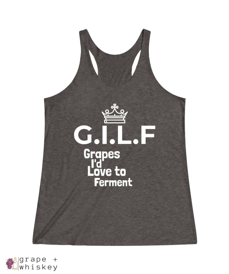 GILF Women's Tri-Blend Racerback Tank - Tri-Blend Macchiato / 2XL - Grape and Whiskey